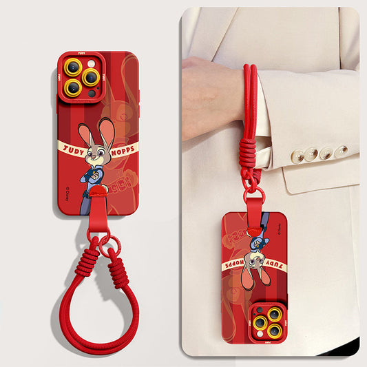 Zootopia-Inspired Silicone Case for iPhone Series | Includes Free Wrist Rope & Cross-Body Strap