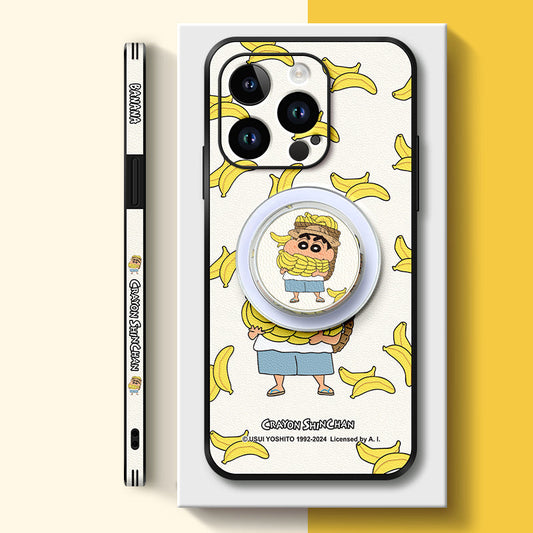 Doraemon-Inspired MagSafe Series Leather Phone Case for iPhone - Original Design