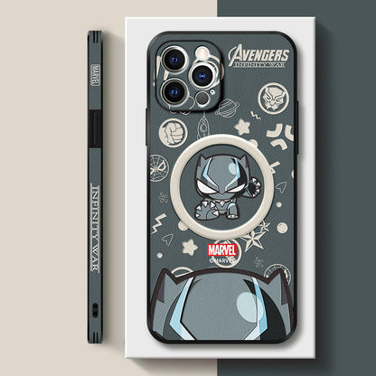 Stylish MagSafe-Compatible iPhone Case | Exclusive "Marvel" Cartoon Leather Design