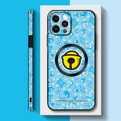 Doraemon Cartoon Leather Phone Case for iPhone with MagSafe Technology