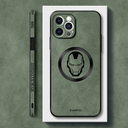 Stylish MagSafe Series iPhone Case | Original "Iron Man" Cartoon Leather Design