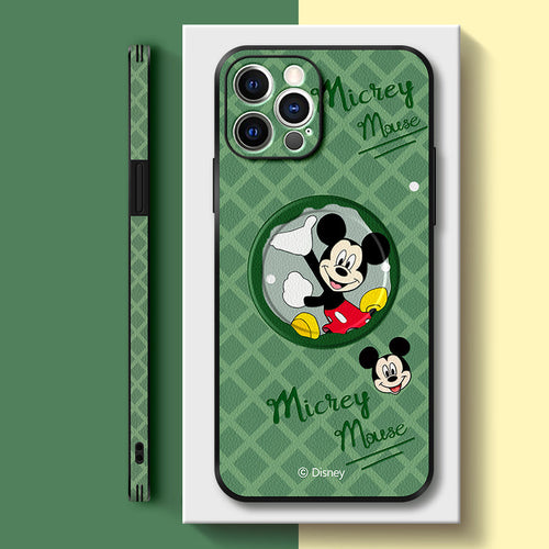 Disney-Inspired Leather iPhone MagSafe Case – Original Cartoon Design