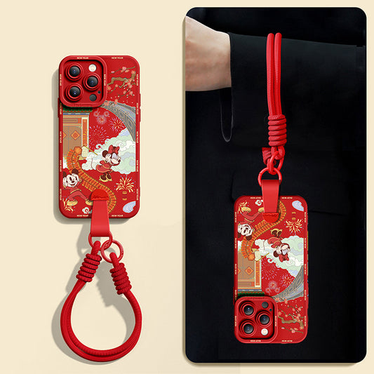 Mickey Mouse Silicone Phone Case for iPhone Series - Includes Free Wrist and Cross-Body Strap!