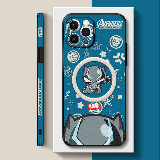 Stylish MagSafe-Compatible iPhone Case | Exclusive "Marvel" Cartoon Leather Design