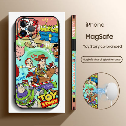 Toy Story-Inspired Leather Phone Case with MagSafe Compatibility for iPhone