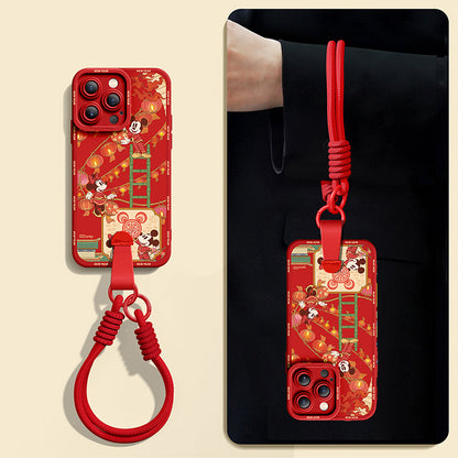 Mickey Mouse Silicone Phone Case for iPhone Series with Complimentary Wrist and Cross-Body Strap!