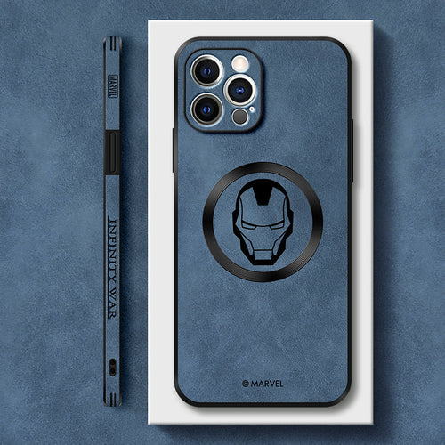 Stylish MagSafe Series iPhone Case | Original "Iron Man" Cartoon Leather Design