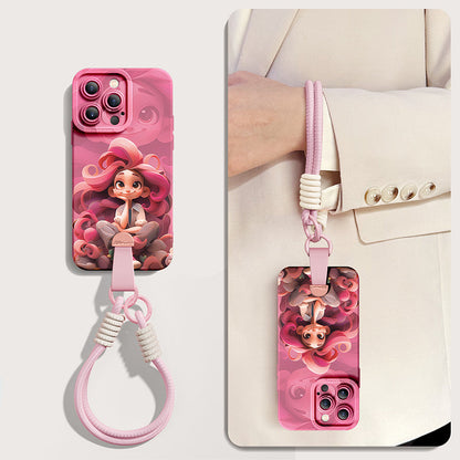 Enchanting Disney Princess Silicone Phone Case for iPhone Series | Includes Free Wrist Rope & Cross-Body Strap!