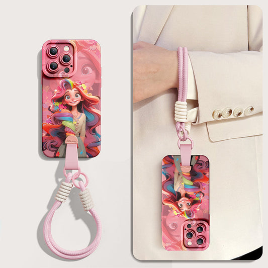 Enchanting "Disney Princess" Silicone Phone Case for iPhone Series with Complimentary Wrist Rope/Cross-Body Strap!