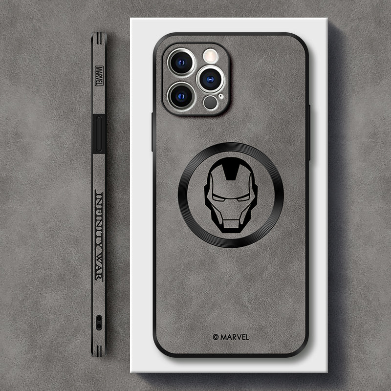 Stylish MagSafe Series iPhone Case | Original "Iron Man" Cartoon Leather Design