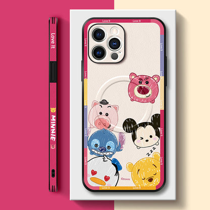 Disney-Inspired Leather Phone Case for iPhone - Original MagSafe Series