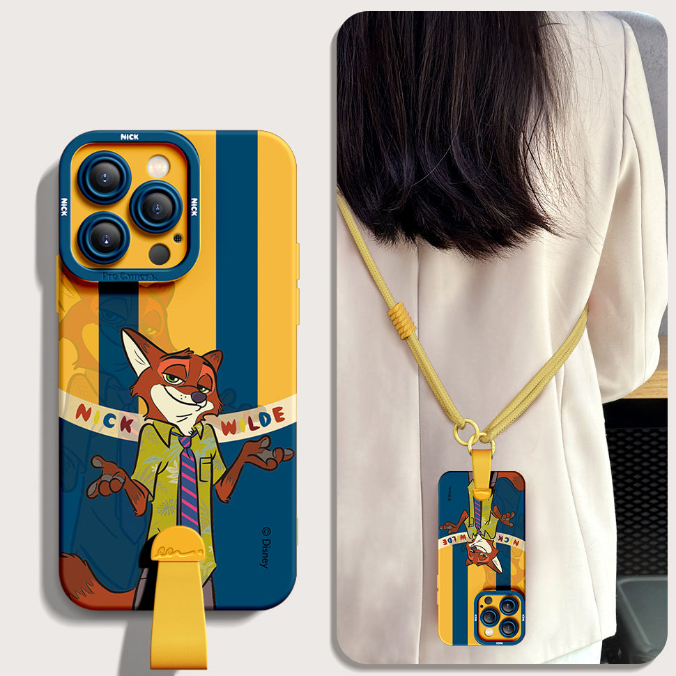 Zootopia-Inspired Silicone Phone Case for iPhone Series | Includes Free Wrist and Cross-Body Strap!