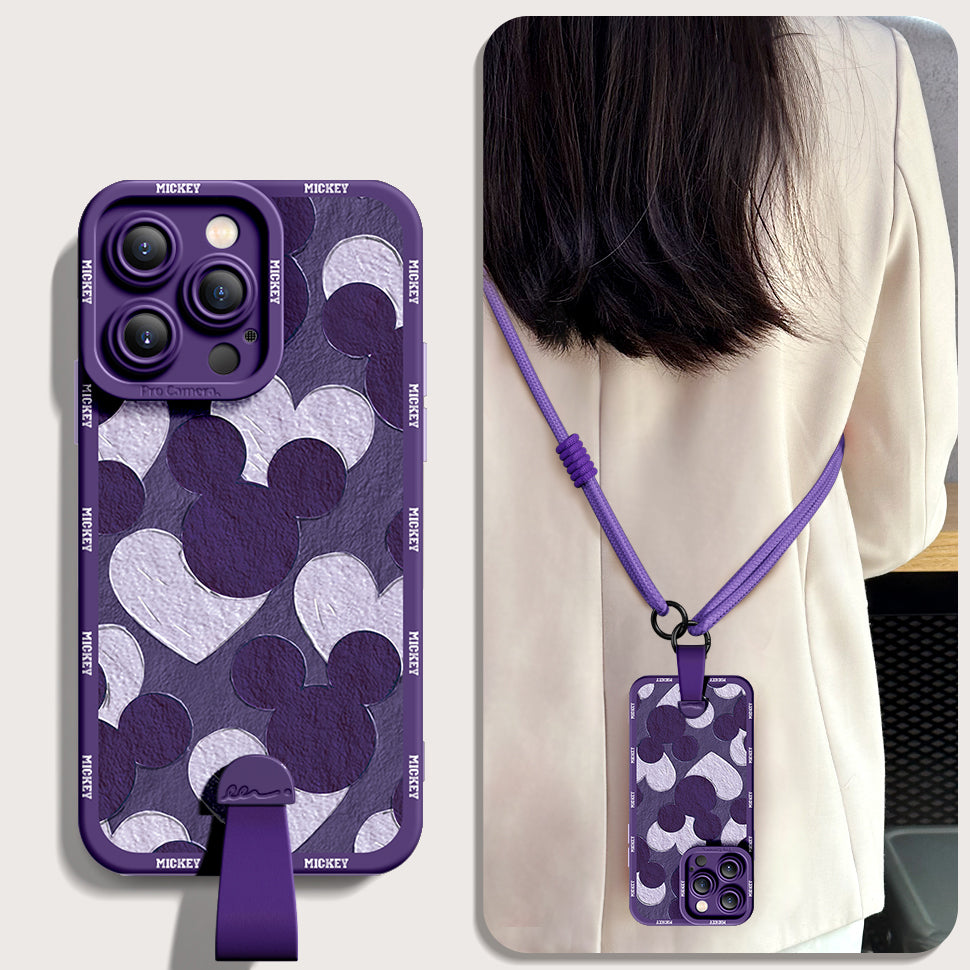 Disney-Inspired Silicone Phone Case for iPhone Series | Includes Free Wrist and Cross-Body Strap!