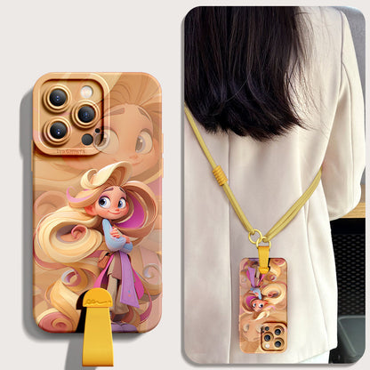 Enchanting Disney Princess Silicone Phone Case for iPhone Series | Includes Free Wrist and Cross-Body Strap!