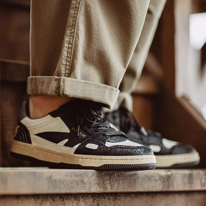 RavenFord™ Vintage ColorBlock Low-Top Sneaker – Retro Street Skate Style