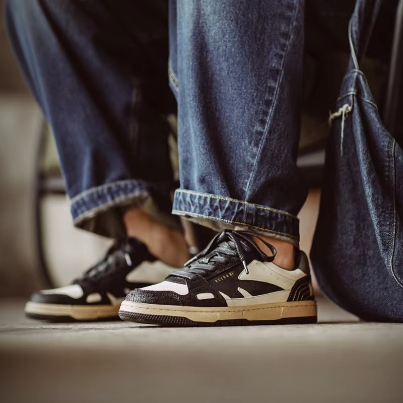 RavenFord™ Vintage ColorBlock Low-Top Sneaker – Retro Street Skate Style