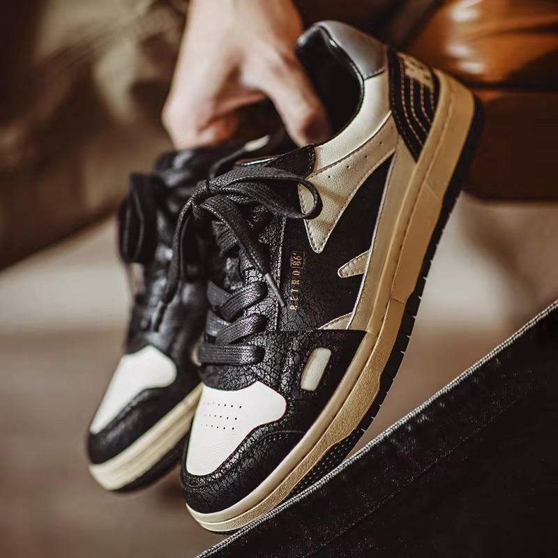 RavenFord™ Vintage ColorBlock Low-Top Sneaker – Retro Street Skate Style