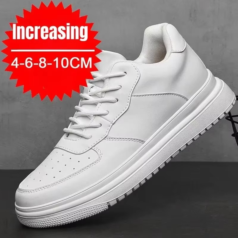 ApexLift™ Essential White Height-Boost Sneakers – 8CM Elevation