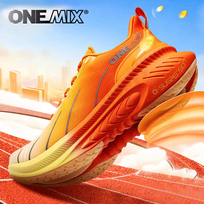 NovaSprint™ Blaze Orange Performance Runners – Max Cushion Stability Shoes