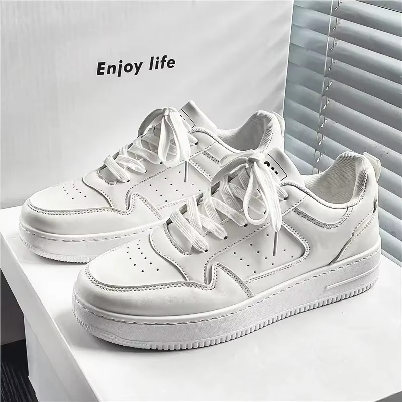 StreetAce™ Black & White Retro Court Sneakers – Lightweight Casual Campus Shoes