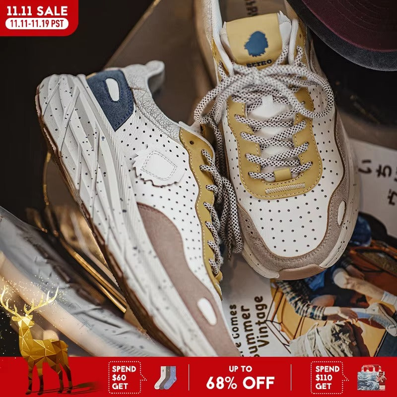 TerraVelo™ Retro Runner Chunky Sole Color-Block Sneakers