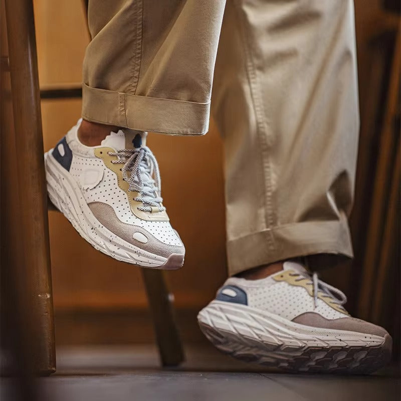 TerraVelo™ Retro Runner Chunky Sole Color-Block Sneakers