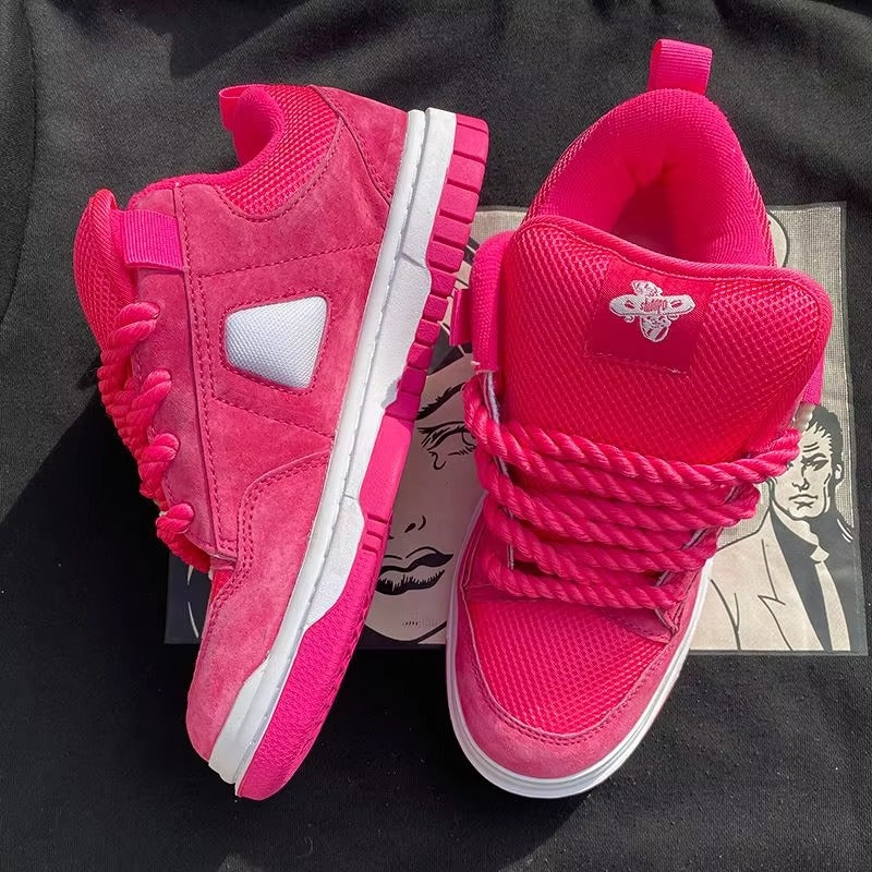 Ravexa™ StreetCore Rope-Lace Mixed-Material Skate-Style Sneakers