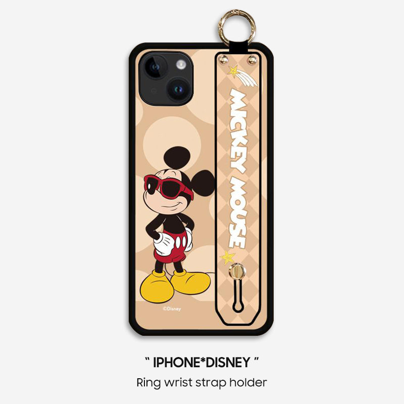 Deluxe Disney Cartoon Ring Wristband Phone Case for iPhone Series | Includes Free Crossbody Lanyard & Screen Protector!