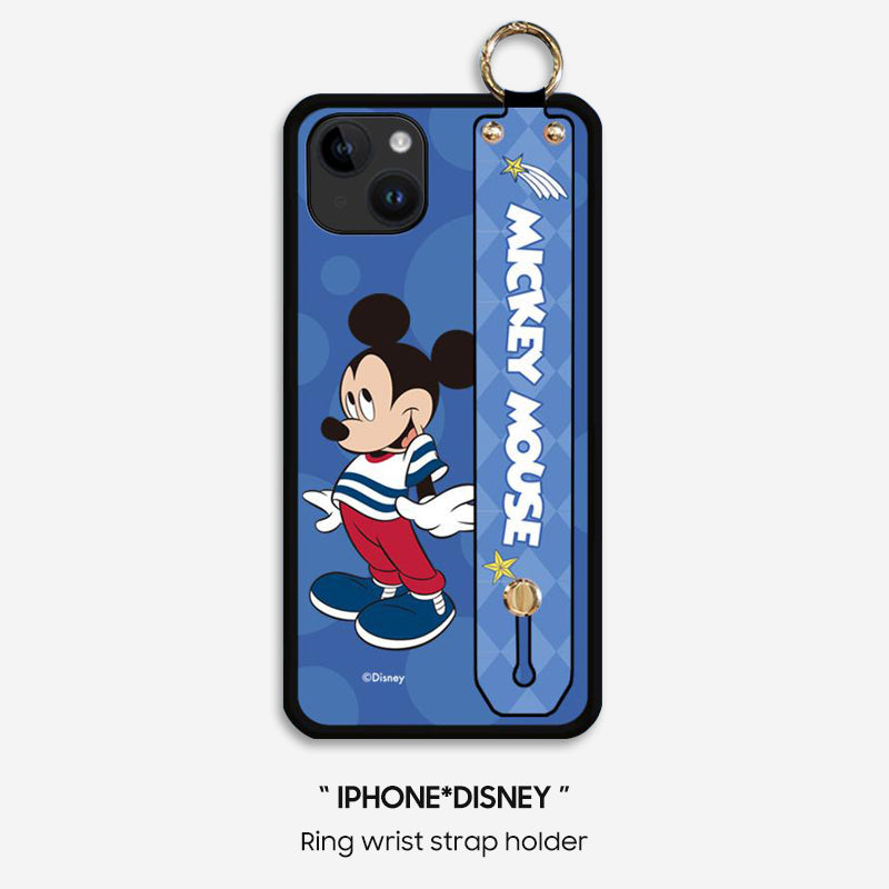 Deluxe Disney Cartoon Ring Wristband Phone Case for iPhone Series | Includes Free Crossbody Lanyard & Screen Protector!