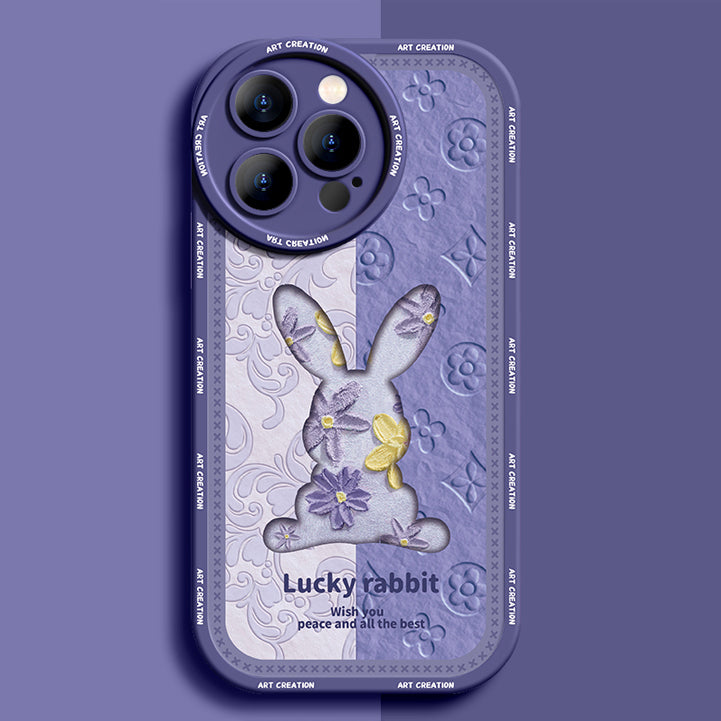 Charming Rabbit Pattern Phone Case for iPhone Series