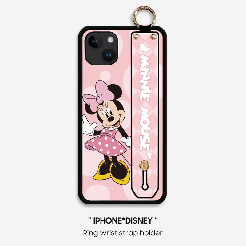 Deluxe Disney Cartoon Ring Wristband Phone Case for iPhone Series | Includes Free Crossbody Lanyard & Screen Protector!